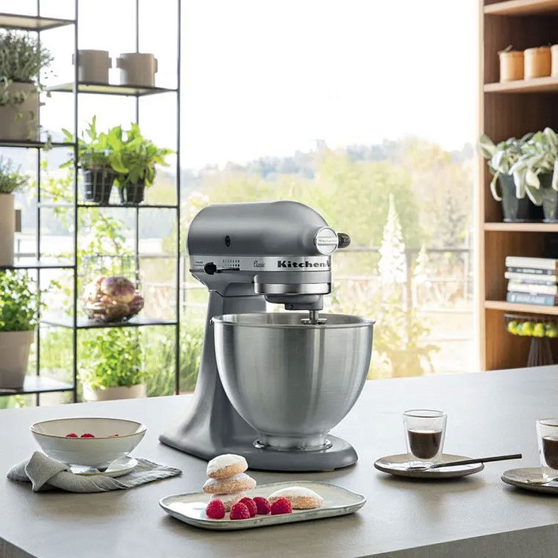 Кухонная машина KitchenAid Artisan 4,3 л 5KSM95PSECU с откидным блоком, серебристый