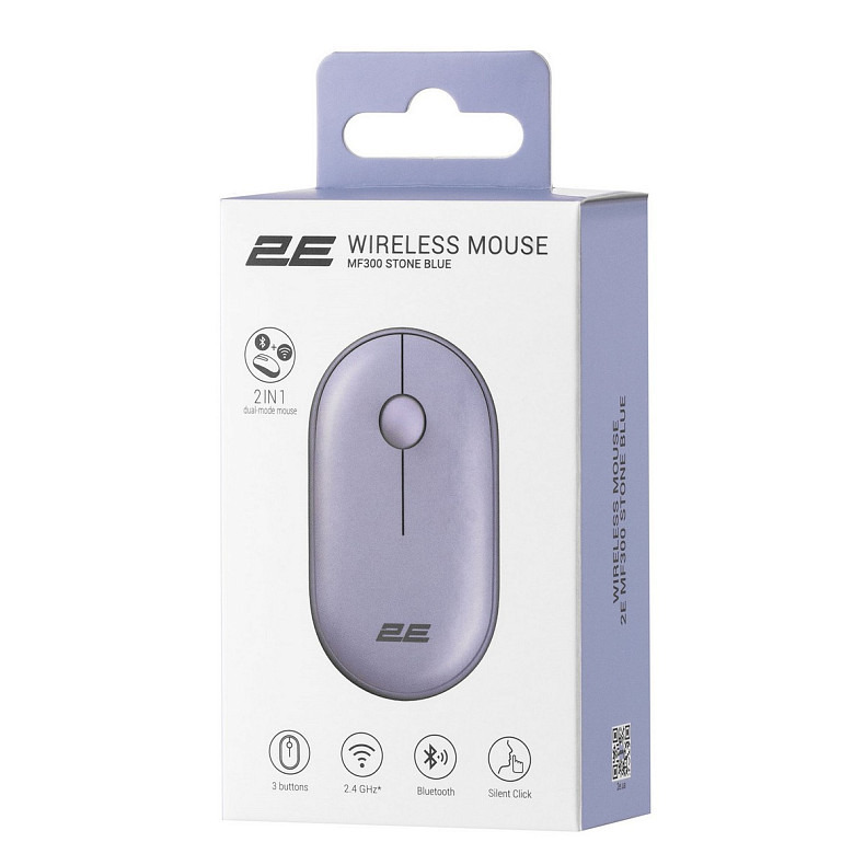 Мышка 2E MF300 Silent WL BT Stone blue (2E-MF300WBL)