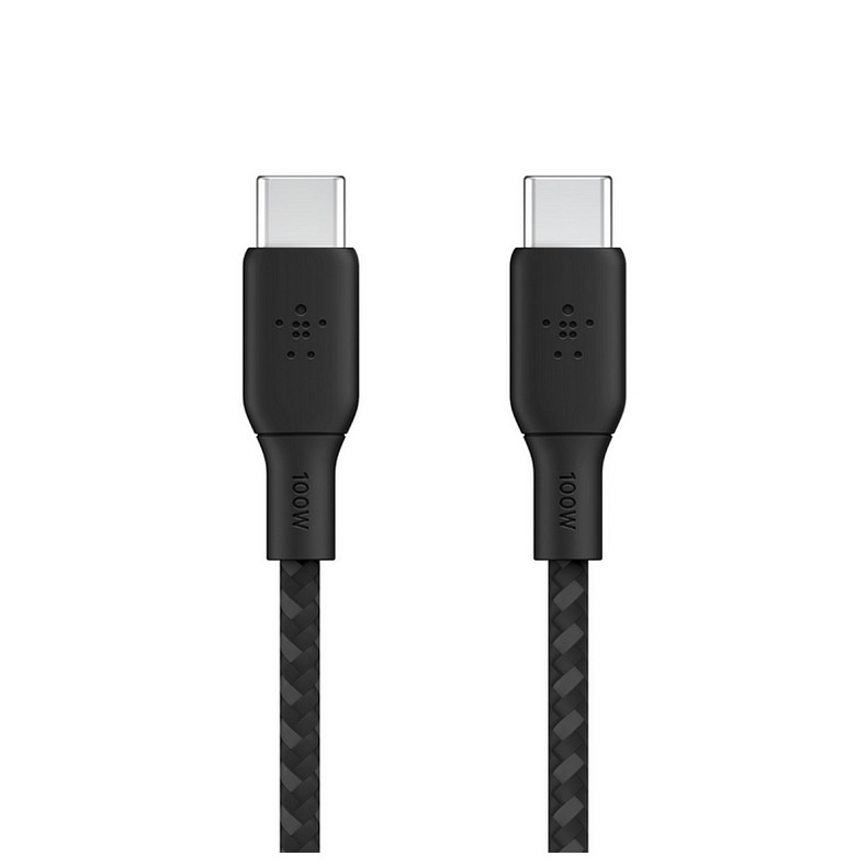 Кабель Belkin USB-С > USB-С, 2м, 100Вт, плетений, чорний