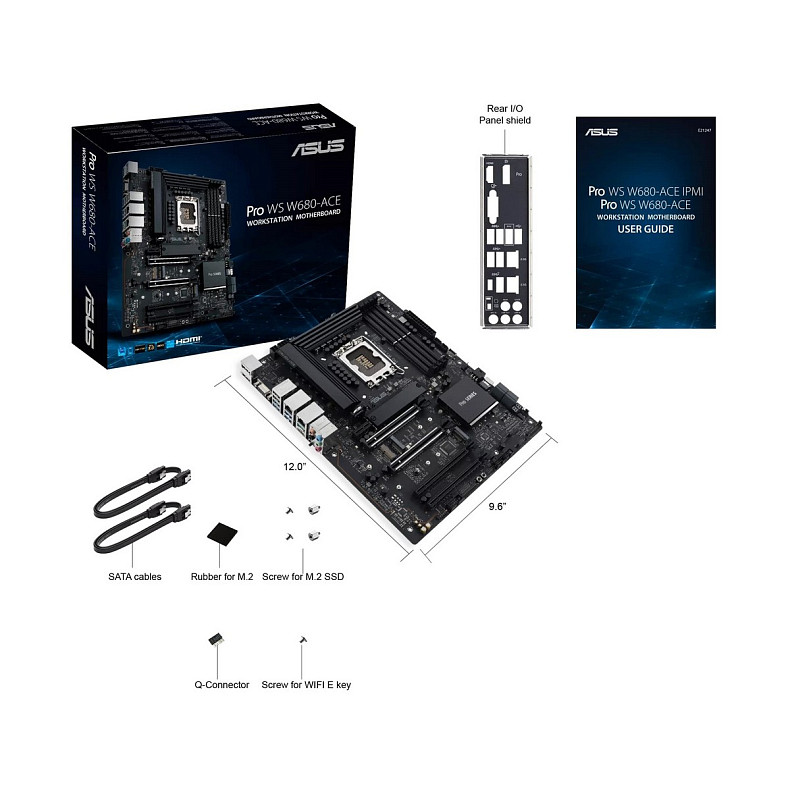 Материнcька плата ASUS Pro WS W680-ACE IPMI s1700 W680 4xDDR5 M.2 HDMI DP D-Sub ATX