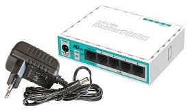 Роутер (маршрутiзатор) Маршрутизатор MIKROTIK RouterBOARD RB750UPr2 hEX PoE lite (650MHz/64Mb, 1xUSB, 5х100Мбит, PoE in, Po