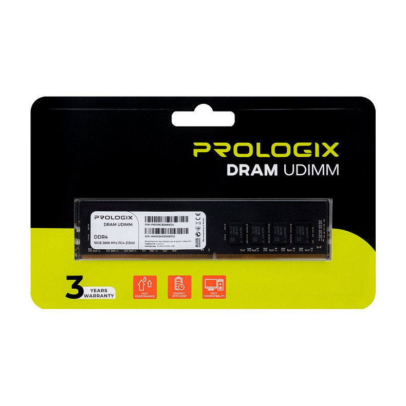 ОЗП DDR4 16GB/2666 Prologix (PRO16GB2666D4)