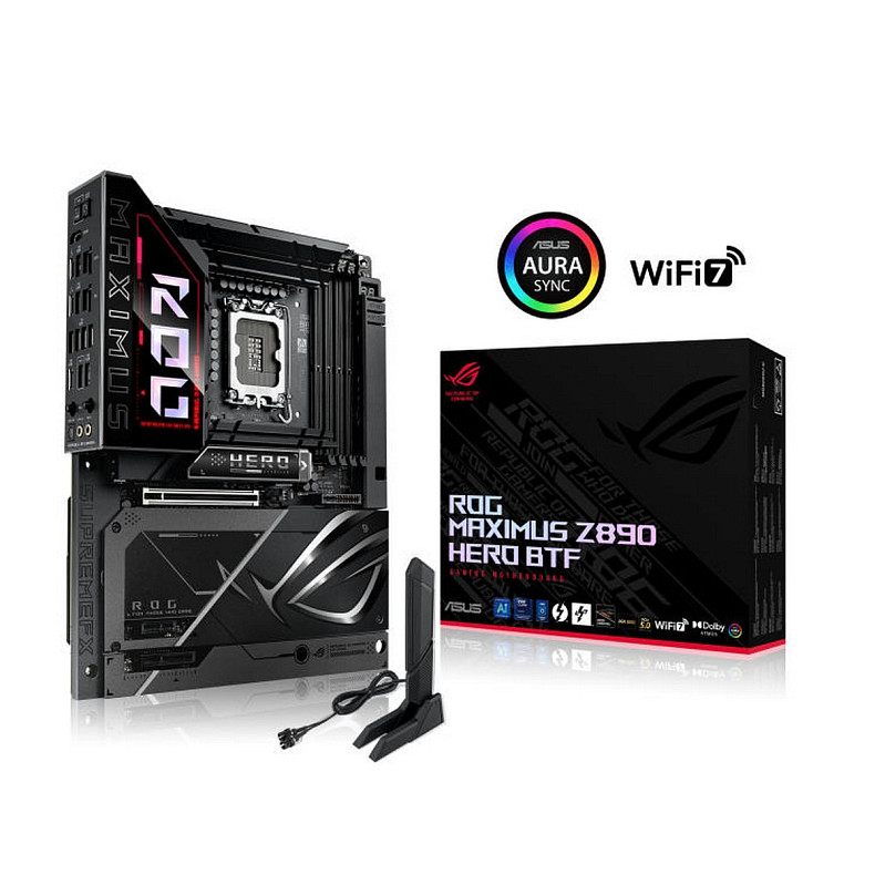 Материнская плата ASUS ROG MAXIMUS Z890 HERO BTF s1851 Z890 4xDDR5 M.2 Thunderbolt HDMI Wi-Fi BT ATX