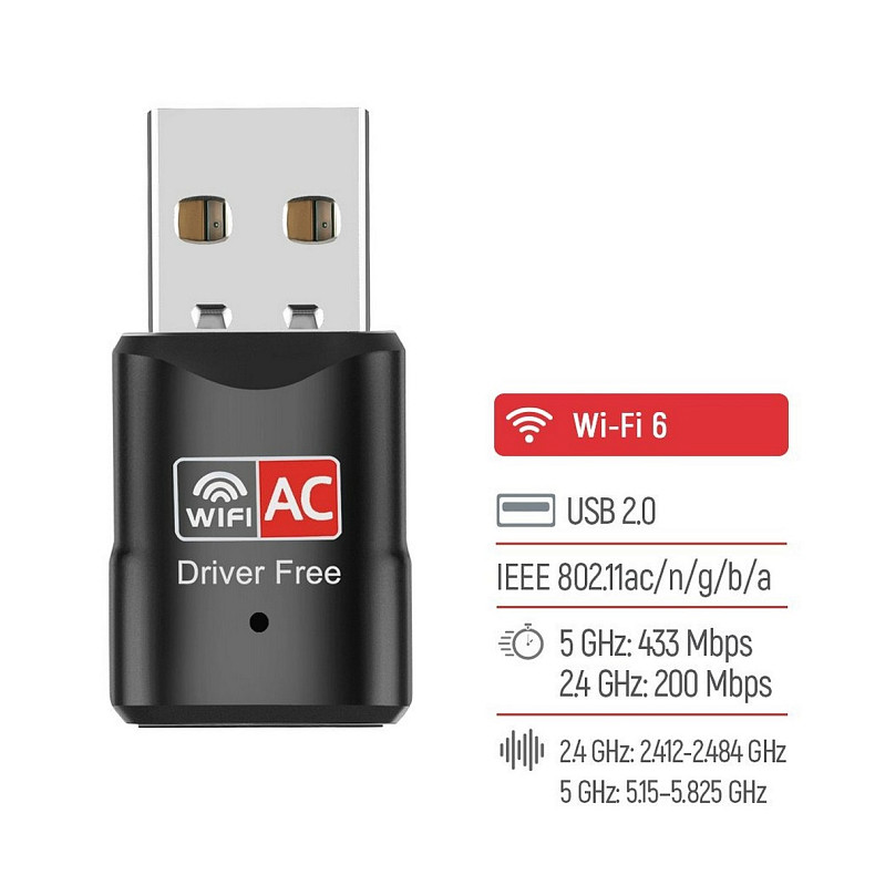 Бездротовий адаптер ColorWay Wi-Fi (CW-AD-W2)