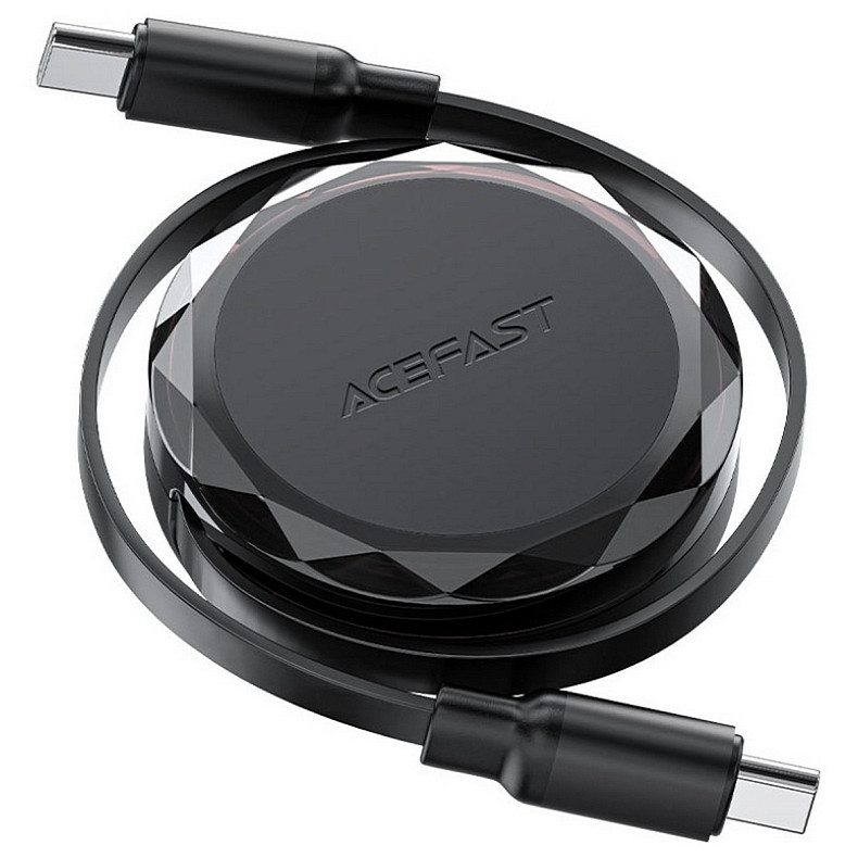 Кабель USB 2.0 USB-C to USB-C, 0.8 м, 60W, 3.0A, dual retraction Black, C13-03 Acefast