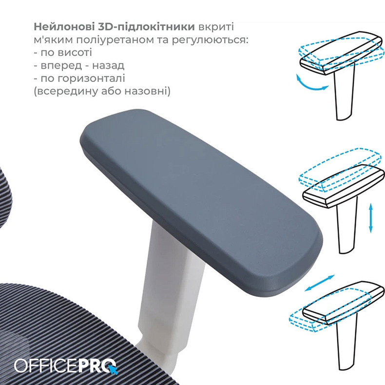 Крісло офісне Officepro Atlas OC630-W-DG-DG
