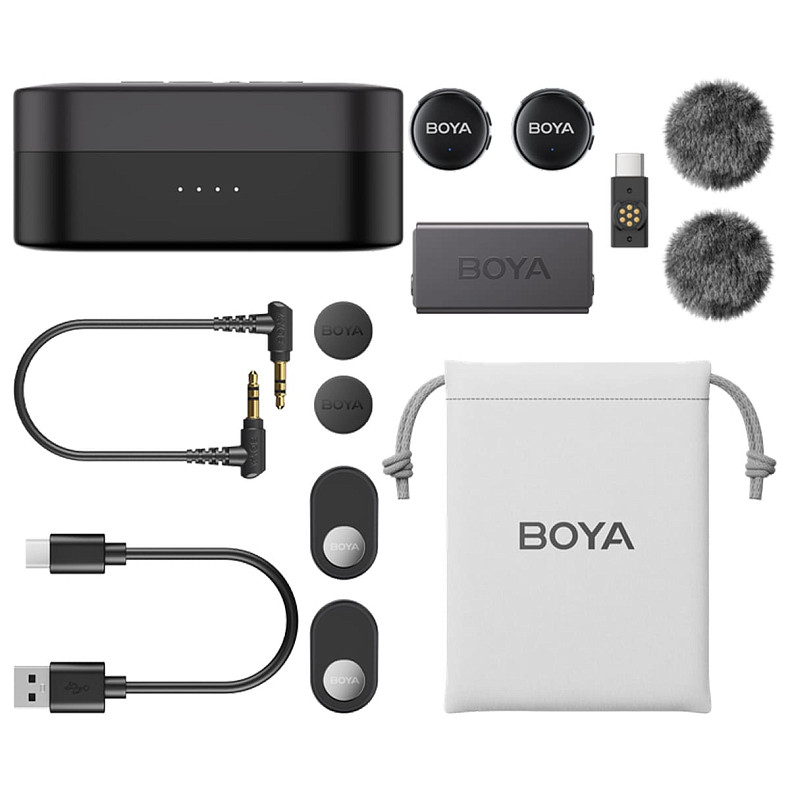 Беспроводной микрофон BOYA LINK 3-02 Type-C/TRS Black