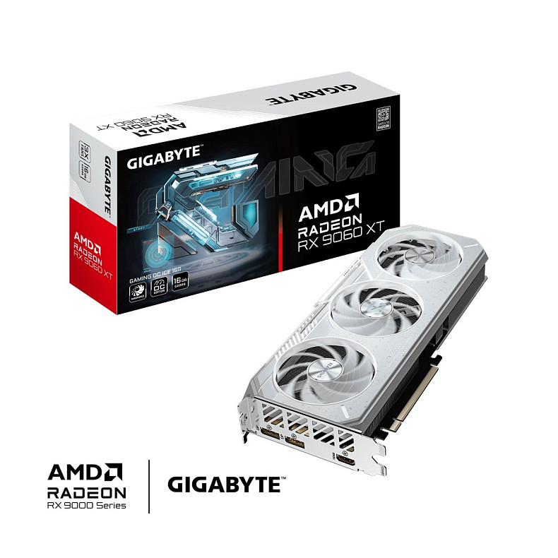 Видеокарта Gigabyte AMD Radeon RX 9060 XT 16GB GDDR6 Gaming OC Ice (GV-R906XGAMINGOCICE-16GD)