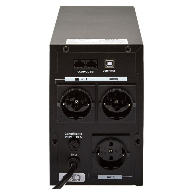 ІБП LogicPower LPM-UL1100VA, Lin.int., AVR, 3 x евро, USB, метал