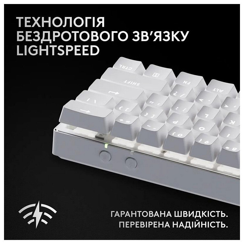 Клавіатура Logitech G PRO X 60 TKL GX Optical Tactile White (920-011930)