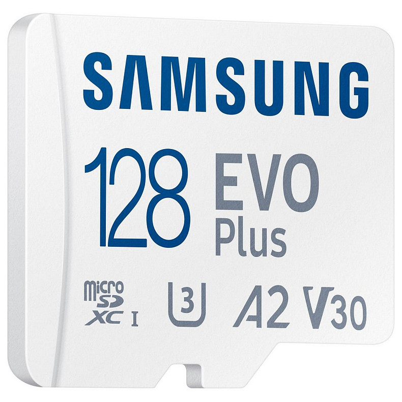 Карта памяти MicroSDXC 128GB UHS-I/U3 Class 10 Samsung Evo Plus R160MB/s + SD-адаптер (MB-MC128SA/EU