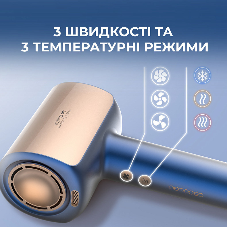 Фен CECOTEC DryGlam Nano Plasma Black