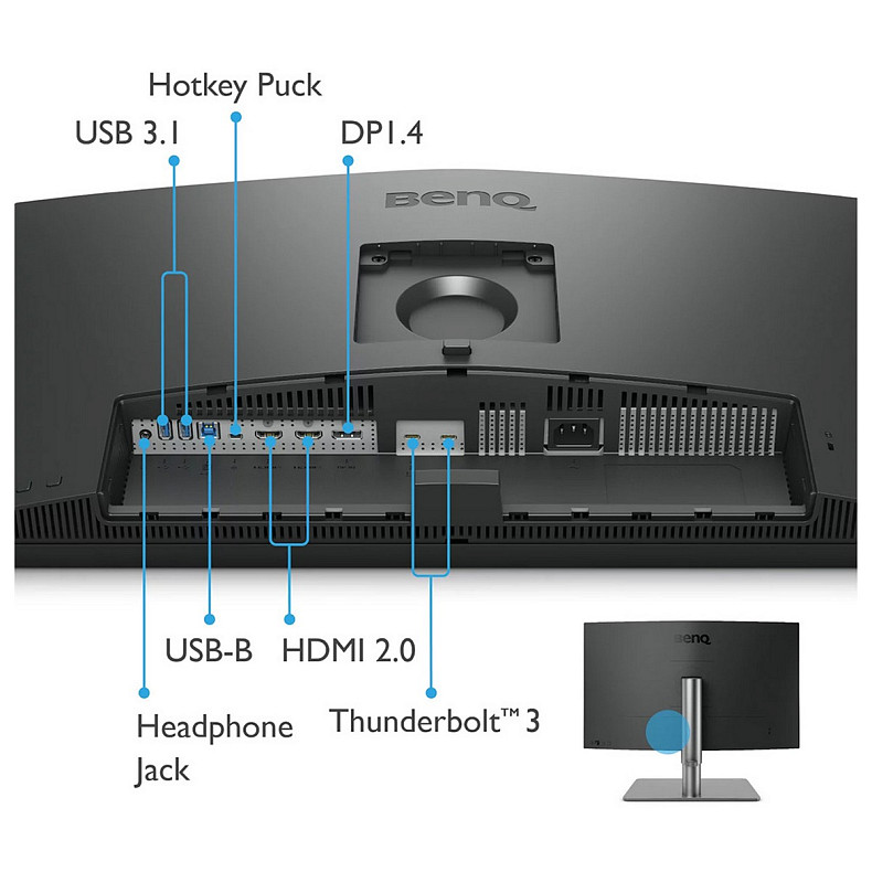 TFT 27" BenQ PD2725U, IPS, 4K UHD, DHDR400, 2xHDMI, DP, 2xThunderbolt 3 (USB-C), USB-hub, HAS, кол.