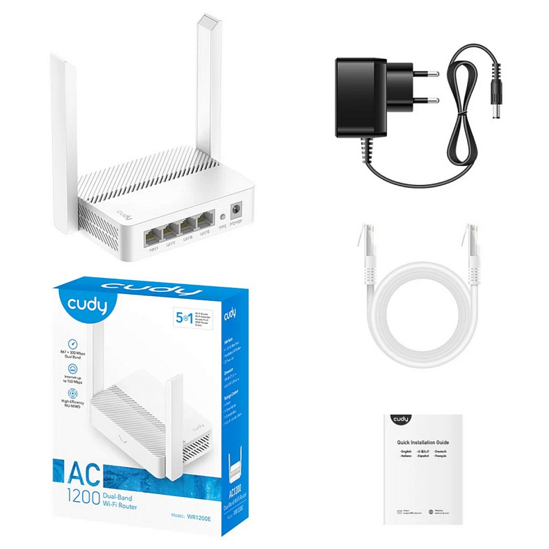 Wi-Fi Роутер Cudy WR1200E, AC1200 Wi-Fi Router