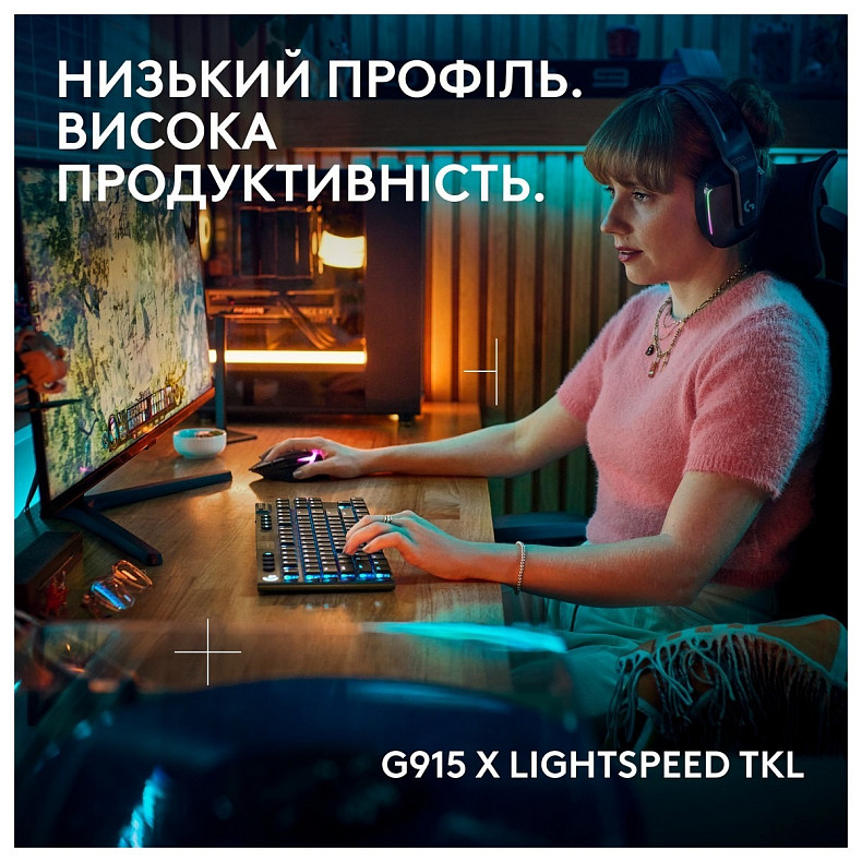 Клавиатура Logitech G915 X Lightspeed TKL Wireless Clicky Black (920-012757)