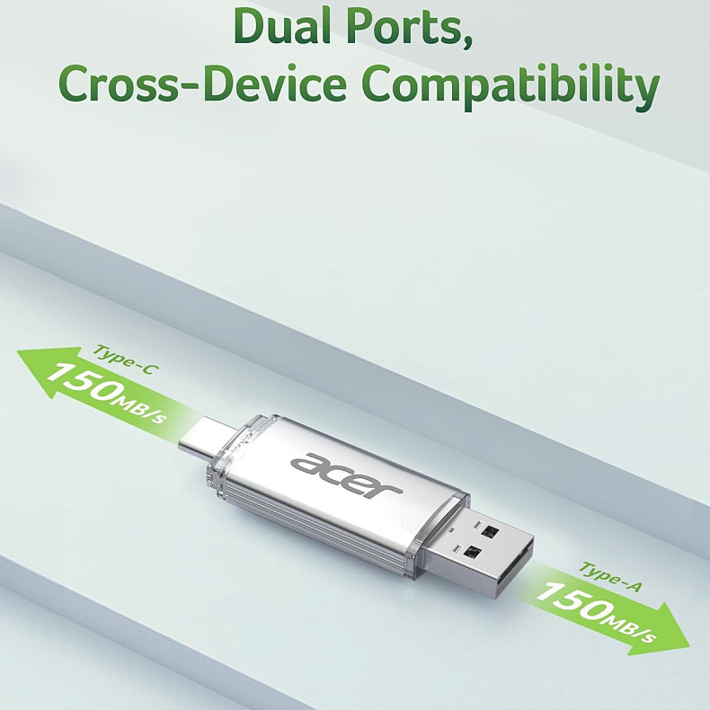 Флеш-накопичувач Acer UT300 256GB Dual Drive USB-C & USB-A