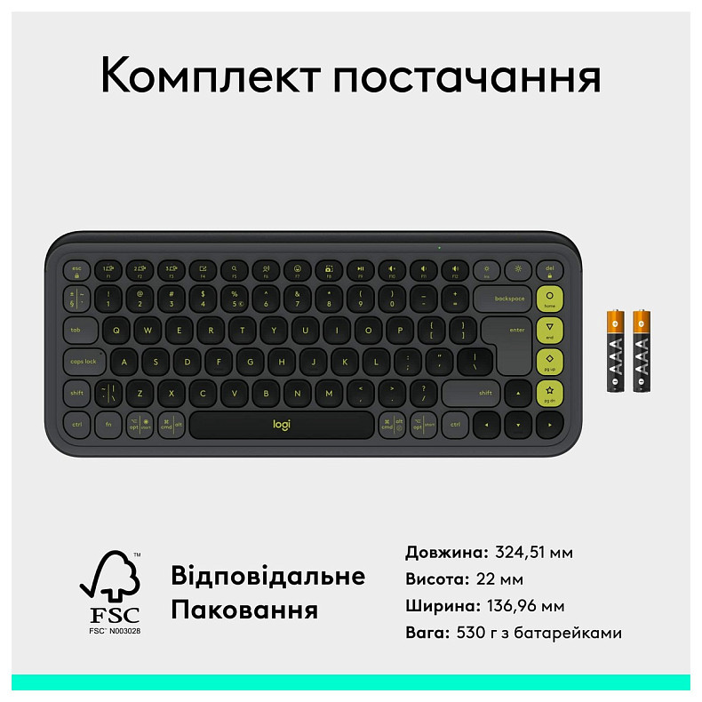 Клавиатура Logitech Pop Icon Keys Graphite (920-013157)