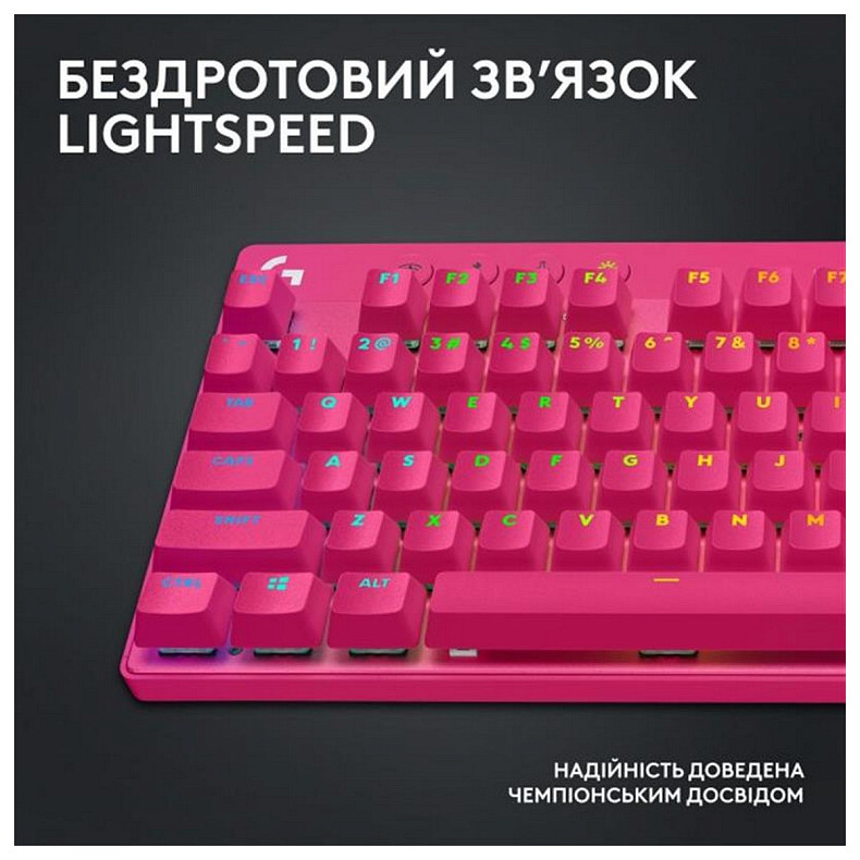 Клавіатура Logitech G PRO X TKL Lightspeed Magenta (920-012159)