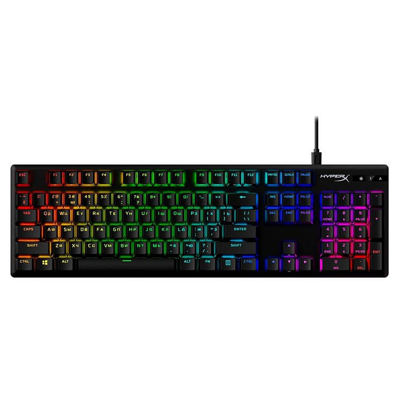 Клавіатура HyperX Alloy Origins Red RGB PBT ENG/RU Black (639N3AA) USB