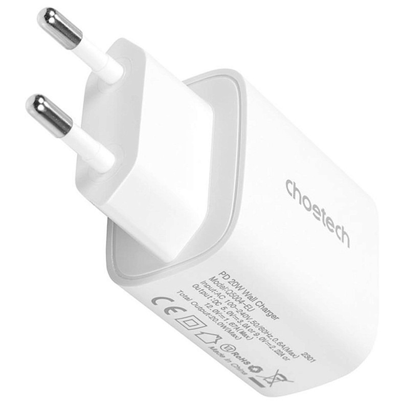 Мережевий зарядний пристрій Choetech USB Type-C, 20W, PD3.0, QC3.0 (Q5004)