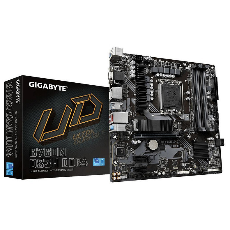 Материнська плата GIGABYTE B760M_DS3H_DDR4 s1700 B760 2xDDR4 HDMI DP mATX