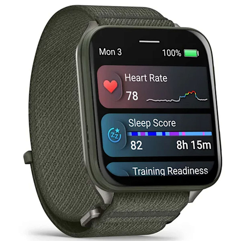 Смарт-годинник Garmin Venu X1 Moss with Titanium Caseback and Moss ComfortFit Nylon Band (010-02980-01)