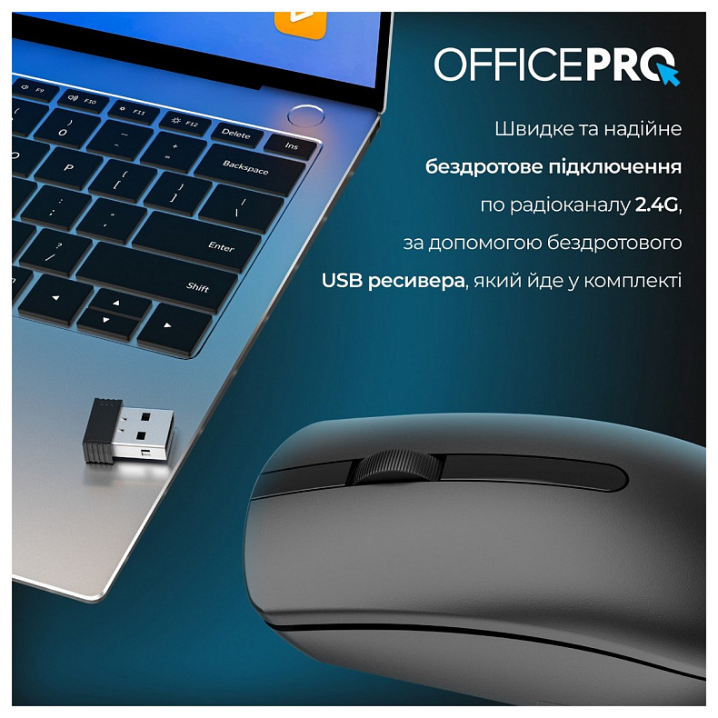 Мышь OfficePro M175B Silent Click Wireless Black