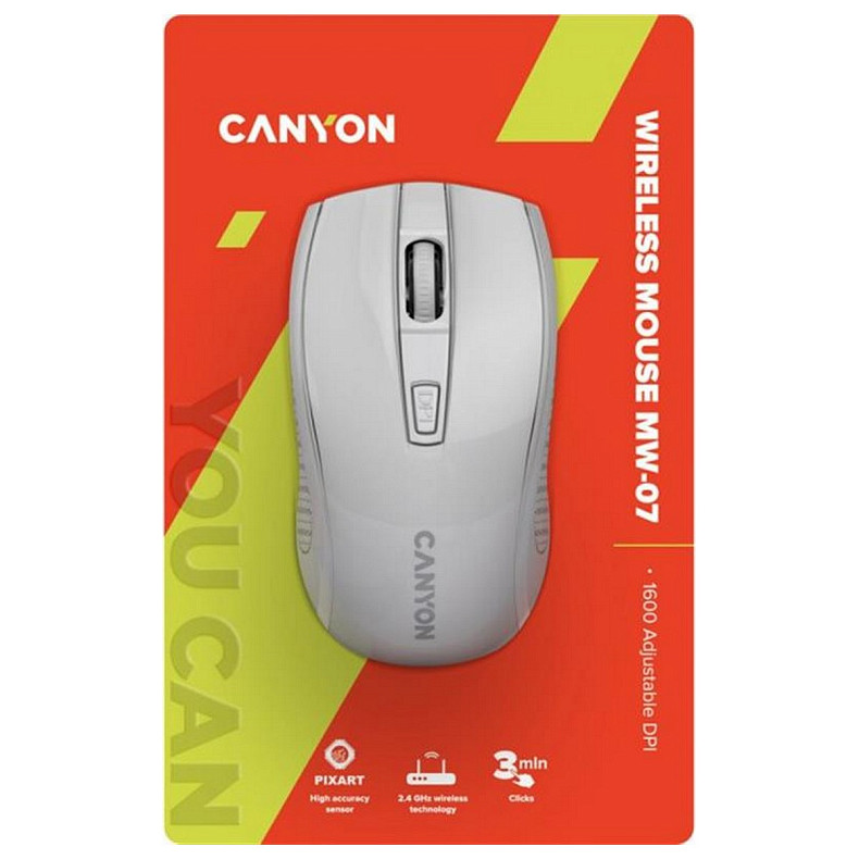 Мышь беспроводная Canyon MW-7 Wireless White (CNE-CMSW07W)