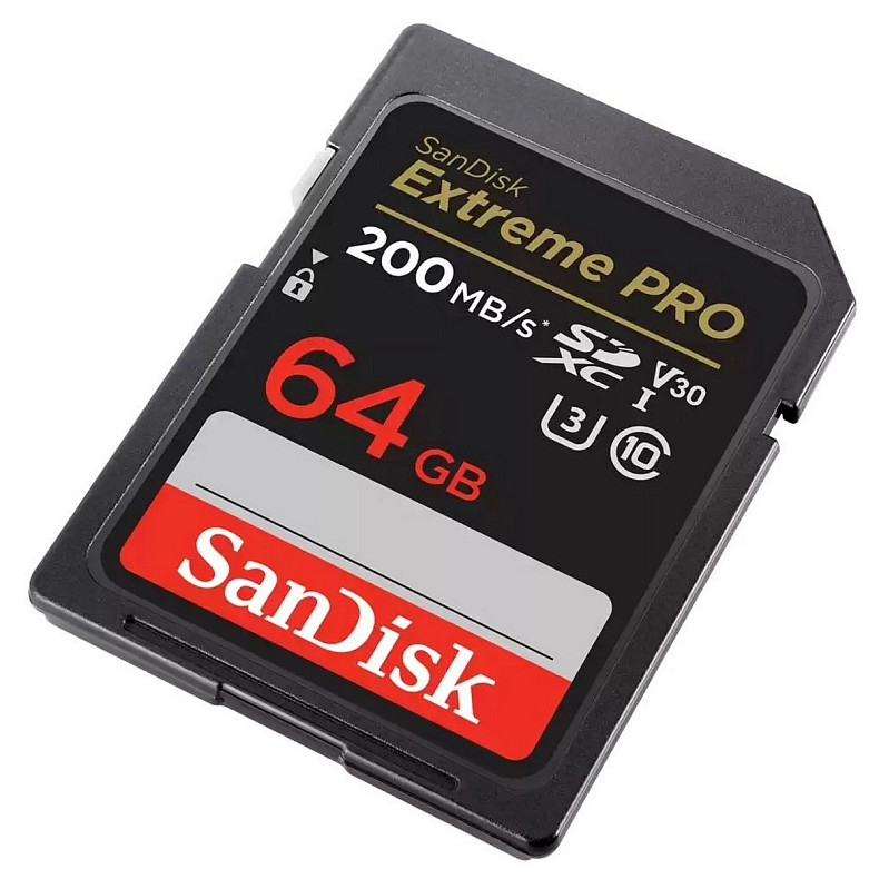 Карта пам'яті SanDisk SD   64GB C10 UHS-I U3 R200/W90MB/s Extreme Pro V30