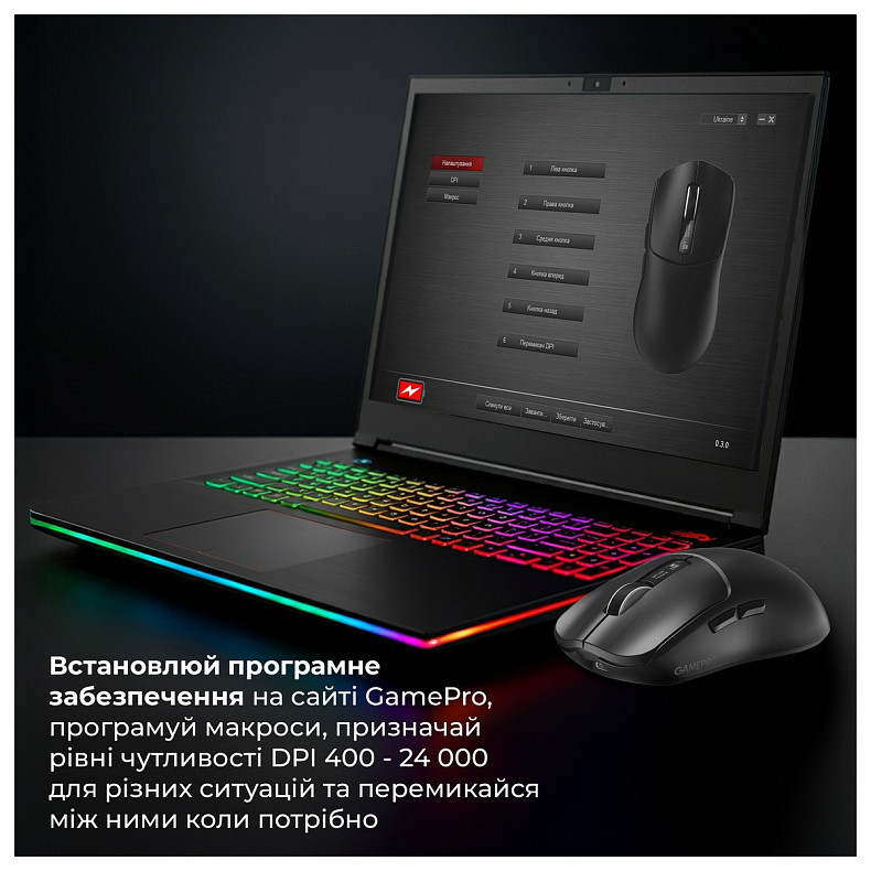 Миша GamePro Genesis Ranker Black (GM012B)