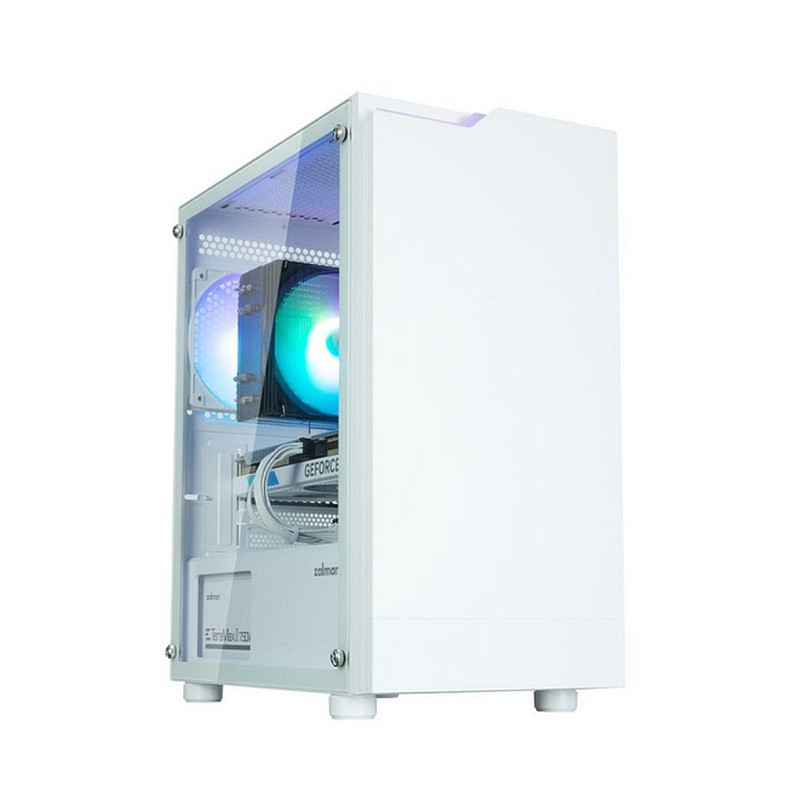 Корпус Zalman T4 Plus без БЖ, 2xUSB3.0, 1xUSB2.0, 1x120мм ARGB, VGA 3200мм, TG Side Panel, mATX, біл