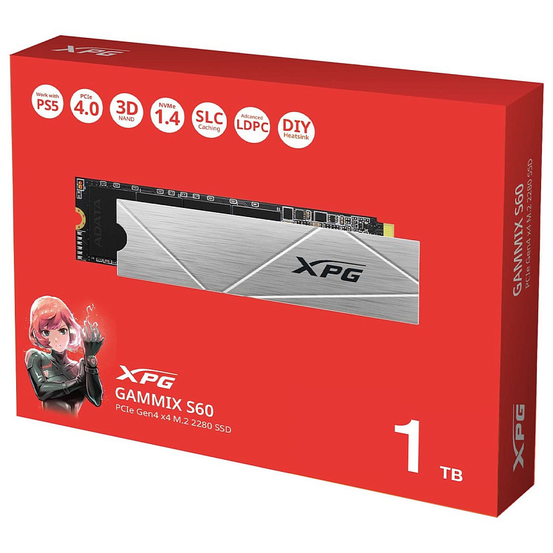 SSD диск ADATA M.2 2TB PCIe 4.0 XPG GAMMIXS60 (AGAMMIXS60-2T-CS)