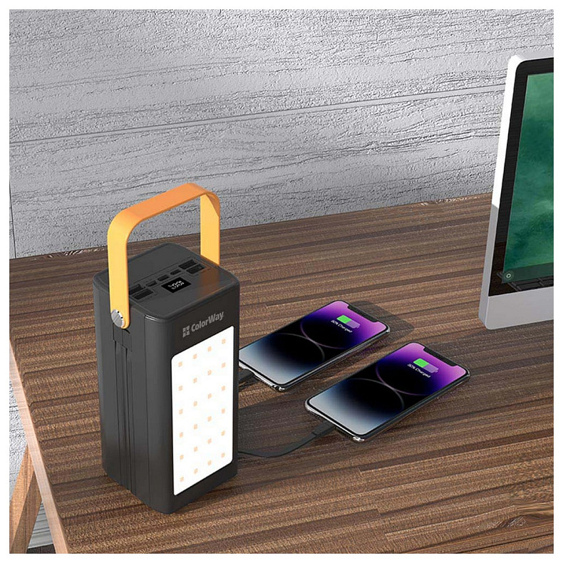 Универсальная мобильная батарея ColorWay LCD/Lamp 80000mAh Black (CW-PB800LPA8BK-PDD)