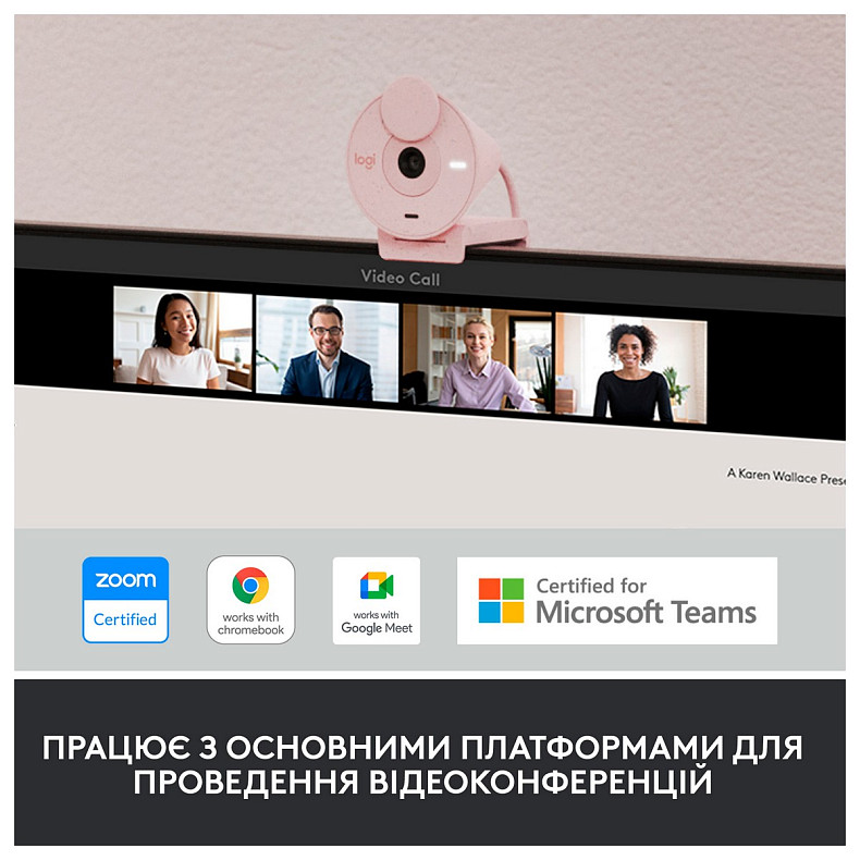 Веб-камера Logitech Brio 300 Rose (960-001448)