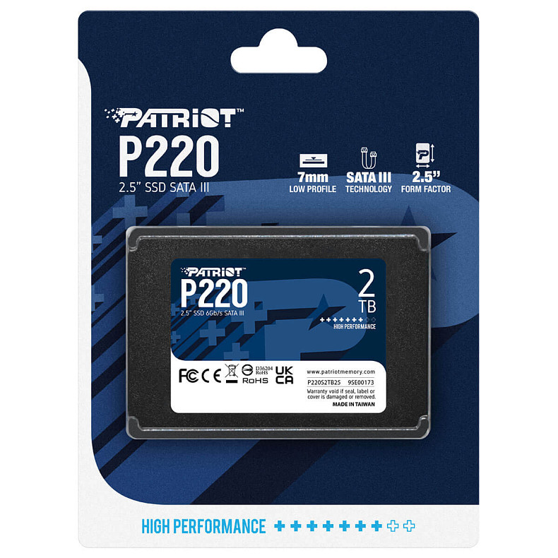 Накопитель SSD 2TB Patriot P220 2.5" SATAIII TLC (P220S2TB25)