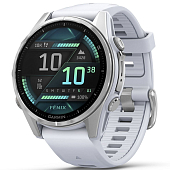 Спортивний годинник GARMIN Fenix 8 43mm AMOLED Silver with Whitestone Silicone Band Спортивний годинник GARMIN Fenix 8 43mm AMOLED Silver with Whitestone Silicone Band