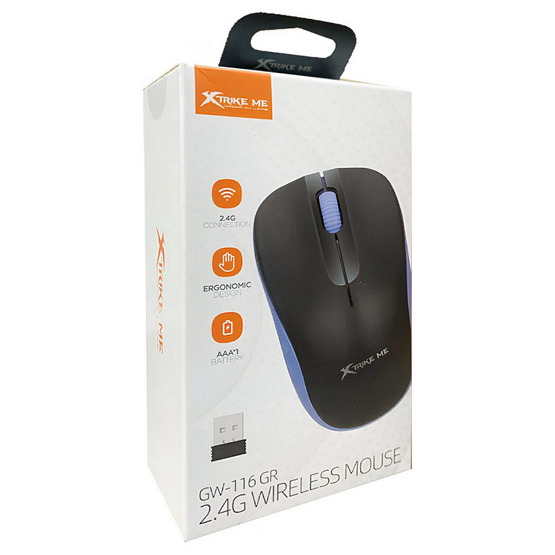 Мишка XTRIKE ME GW-116, 1000dpi., 3кн., сіра