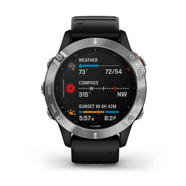 Мультиспортивные часы GARMIN Fenix 6 Silver with Black Band