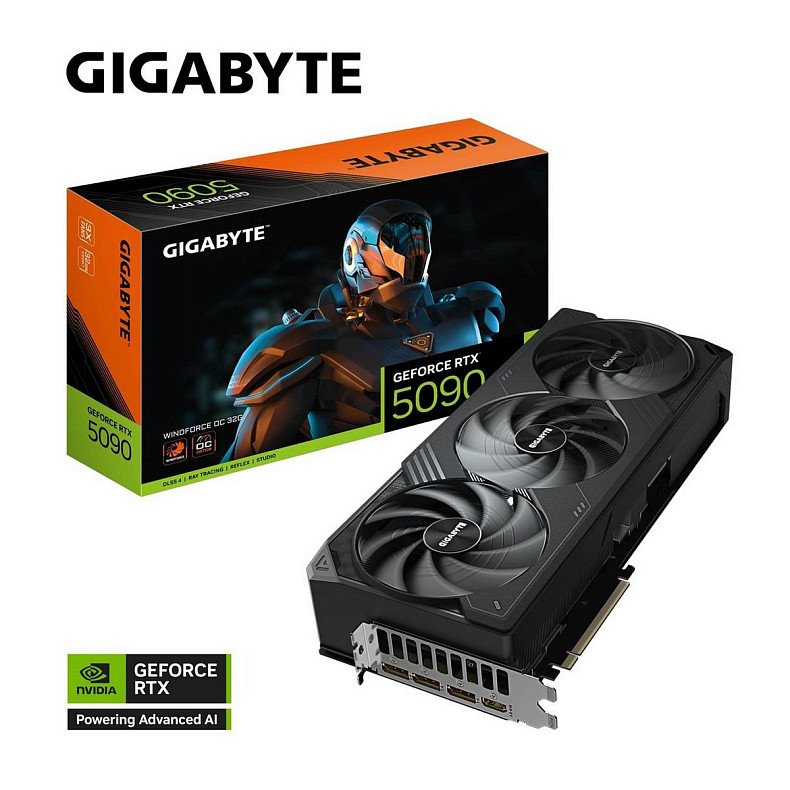 Відеокарта Gigabyte WindForce OC RTX 5090 32GB GDDR7 (GV-N5090WF3OC-32GD)