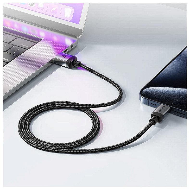 Кабель USB 2.0 USB-C to USB-C, 1.2 м, 3.0A, aluminum alloy Black, C20-03 Acefast