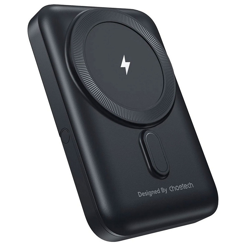 УМБ Choetech Magnetic Wireless 10000mAh 20W PD USB-C In/Out, with holder, Qi-15W Black