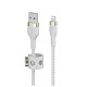 Кабель Belkin USB-A > Lightning, 1м, плетений, силіконовий, з ремінцем на м