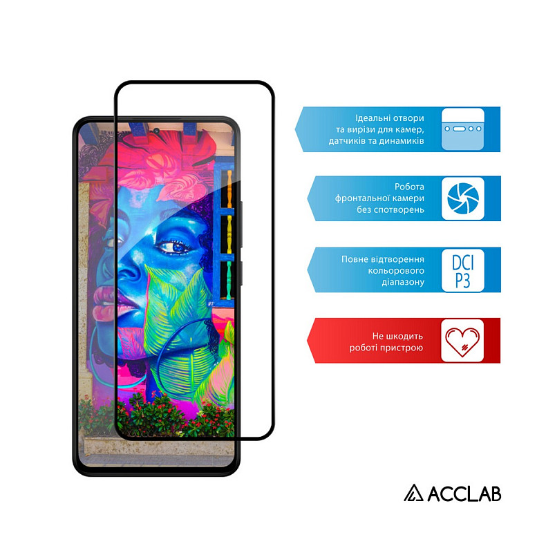 Защитное стекло ACCLAB Full Glue для Xiaomi Redmi Note 14 4G Black (1283126607233)