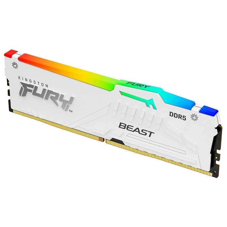 ОЗУ Kingston DDR5 32GB 5200 FURY Beast RGB EXPO Белый