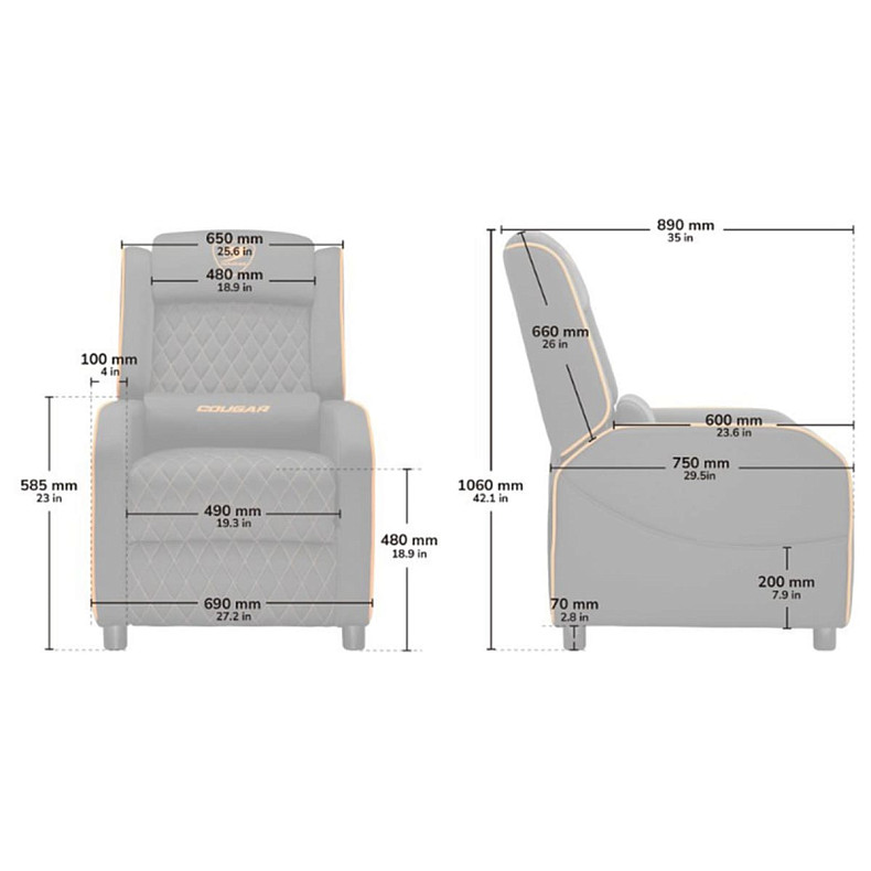 Кресло для геймеров Cougar Ranger One Gray