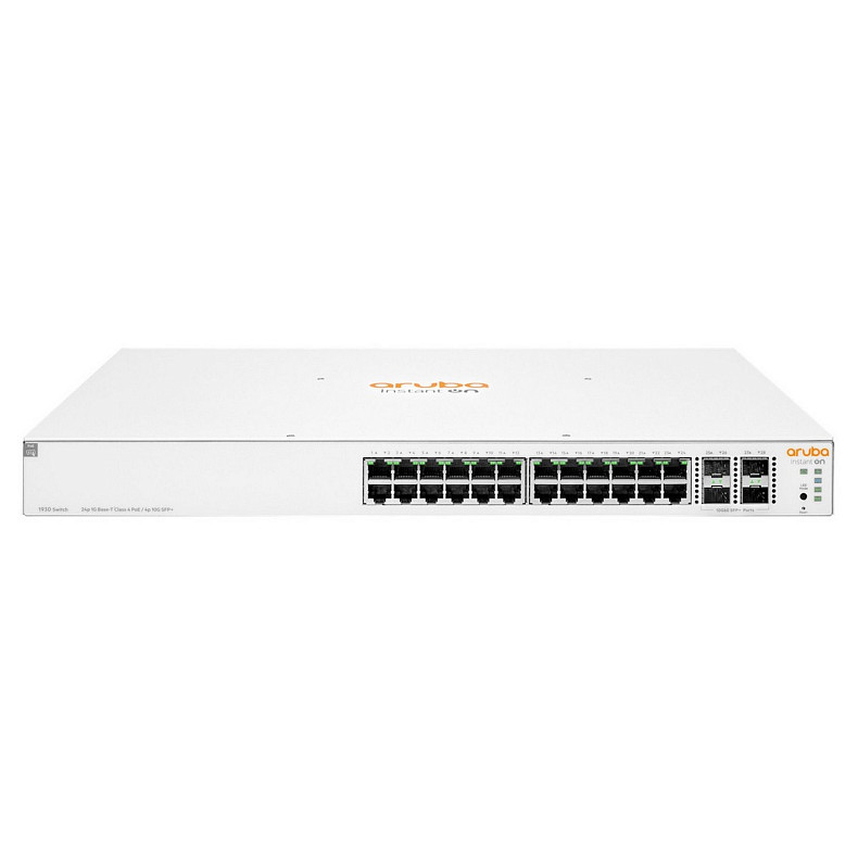 Коммутатор HPE Aruba Instant On 1930, Class4 PoE 4SFP/SFP+ 370W Switch, 24xGE, 4xGE SFP ports, LT War