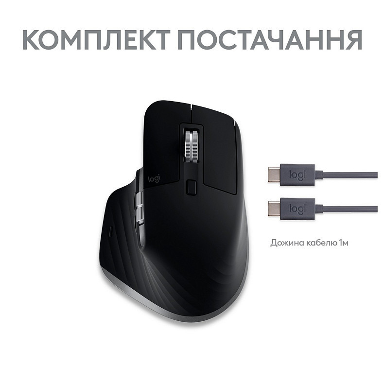 Мышка Bluetooth Logitech MX Master 3S For Mac Space Grey (910-006571)