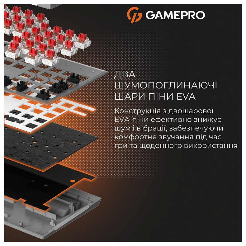 Клавиатура GamePro Genesis Metallic MK144G Outemu Red Swithes USB Gray