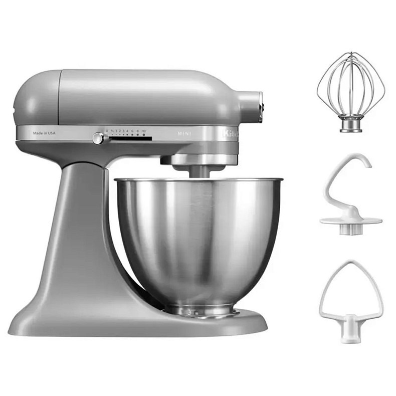 Кухонний комбайн KitchenAid Artisan MINI 3,3 л 5KSM3311XEFG з відкидним блоком матовий сірий