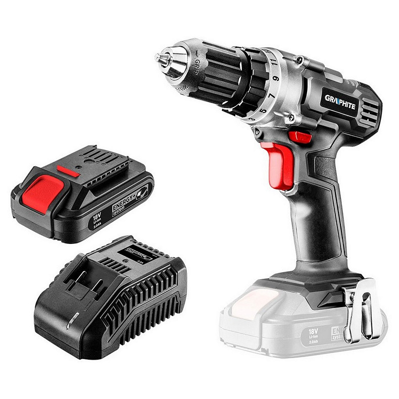 Шуруповерт-дрель аккумуляторная GRAPHITE 58G000-SET1